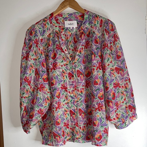 Ba&Sh Amedee shirt featuring a colorful floral print Large